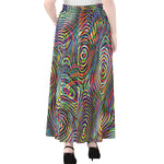 Multicolor Psychedelic Print Chiffon Maxi Skirt