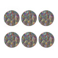 Multicolor Psychedelic Print Coaster Set