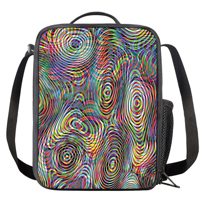Multicolor Psychedelic Print Crossbody Lunch Bag