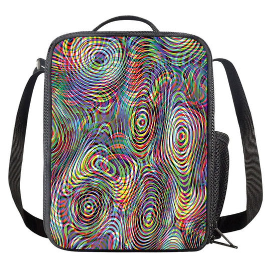 Multicolor Psychedelic Print Crossbody Lunch Bag