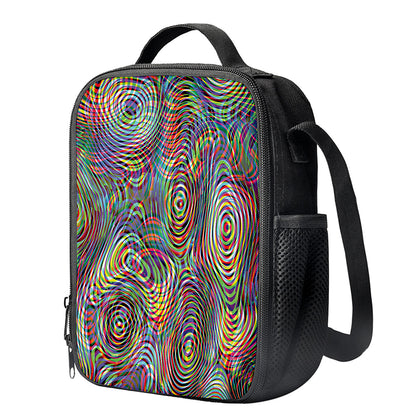 Multicolor Psychedelic Print Crossbody Lunch Bag