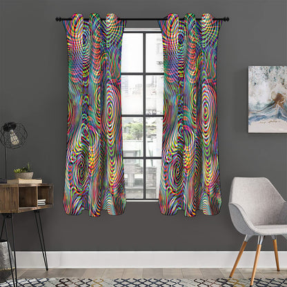 Multicolor Psychedelic Print Curtain