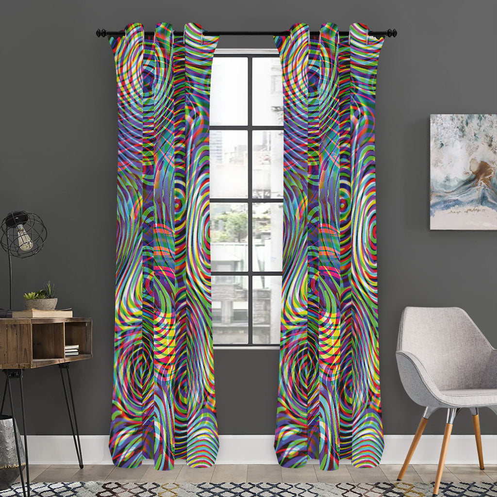 Multicolor Psychedelic Print Curtain