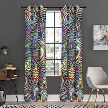 Multicolor Psychedelic Print Curtain