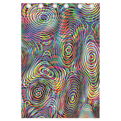 Multicolor Psychedelic Print Curtain