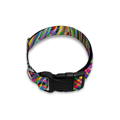 Multicolor Psychedelic Print Dog Collar