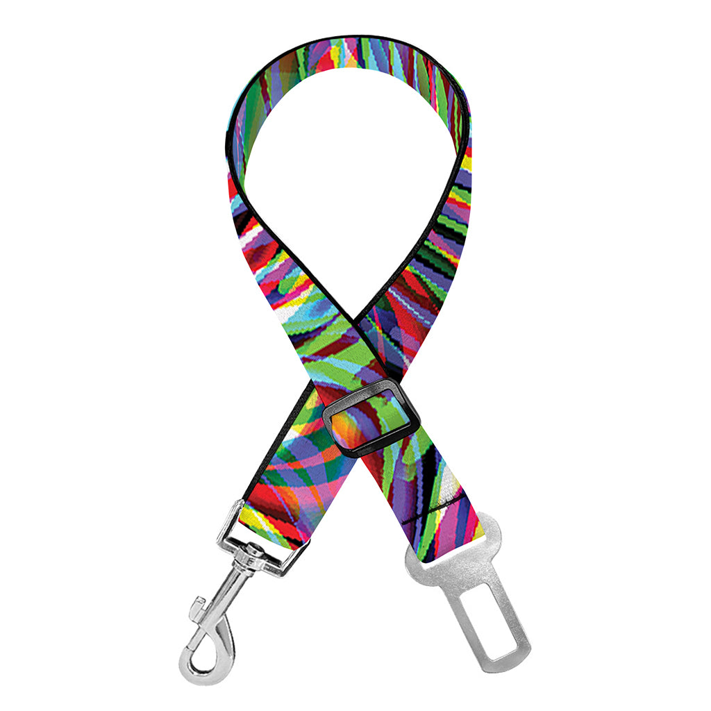 Multicolor Psychedelic Print Dog Seat Belt