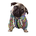 Multicolor Psychedelic Print Dog Zip Up Hoodie
