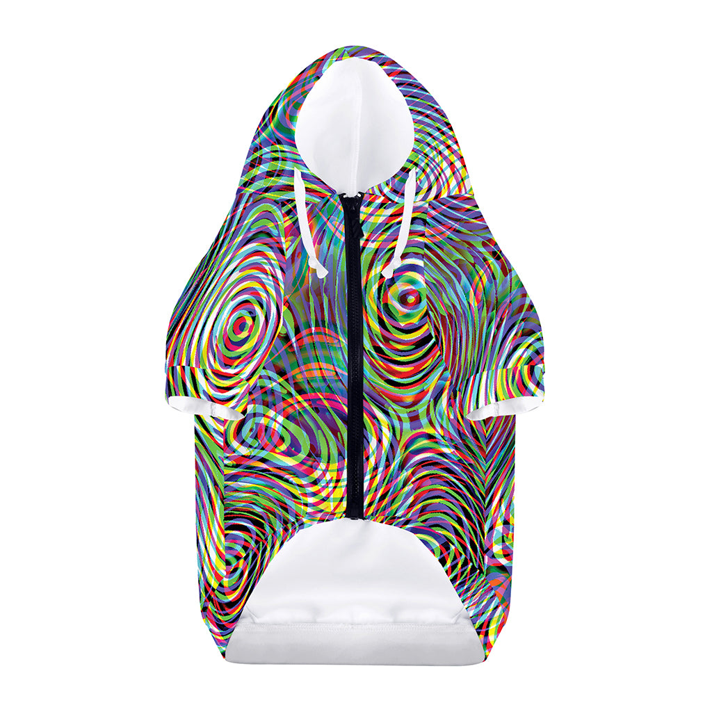 Multicolor Psychedelic Print Dog Zip Up Hoodie