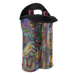 Multicolor Psychedelic Print Double Neoprene Wine Tote