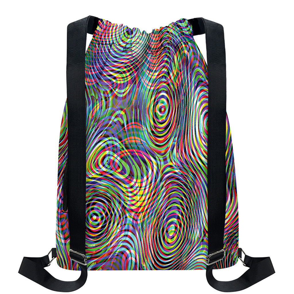Multicolor Psychedelic Print Drawstring Backpack