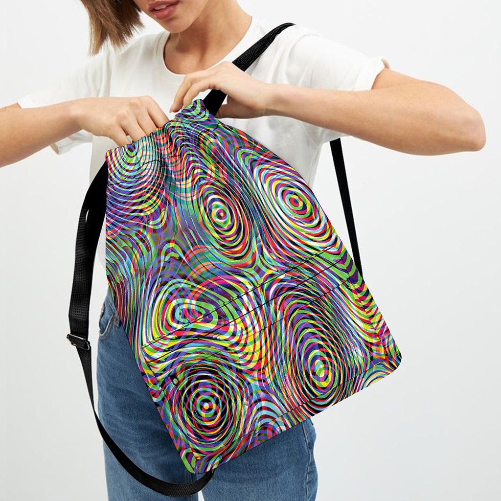 Multicolor Psychedelic Print Drawstring Backpack