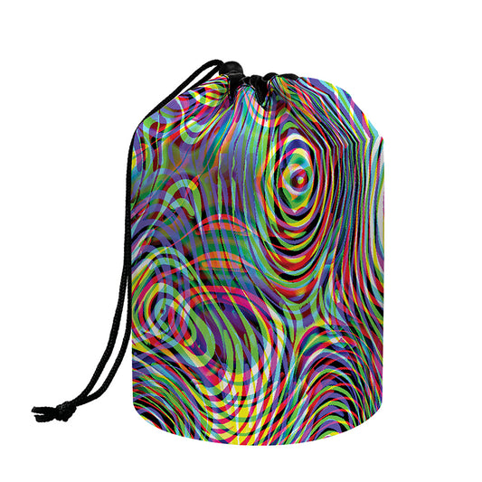 Multicolor Psychedelic Print Drawstring Makeup Bag