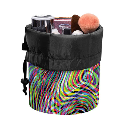Multicolor Psychedelic Print Drawstring Makeup Bag