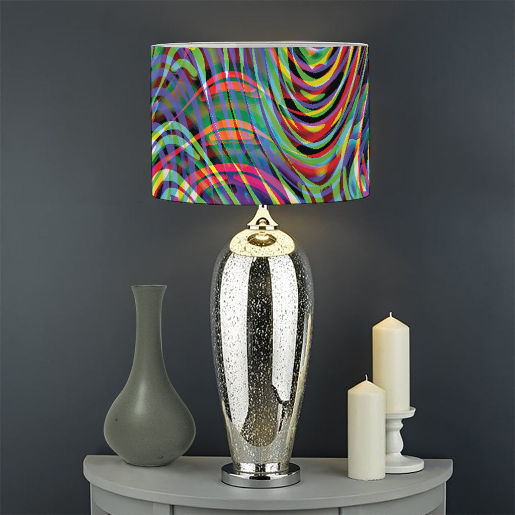 Multicolor Psychedelic Print Drum Lamp Shade