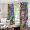 Multicolor Psychedelic Print Extra Wide Grommet Curtains