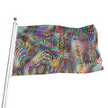 Multicolor Psychedelic Print Flag