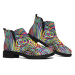Multicolor Psychedelic Print Flat Ankle Boots