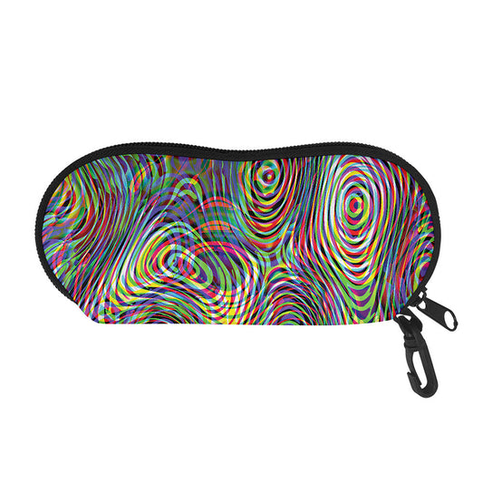 Multicolor Psychedelic Print Glasses Case