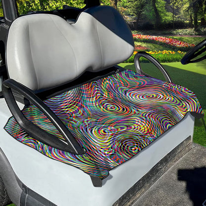 Multicolor Psychedelic Print Golf Cart Seat Cover