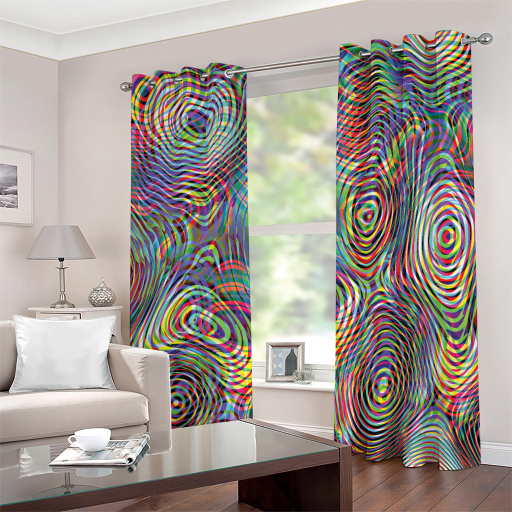 Multicolor Psychedelic Print Grommet Curtains