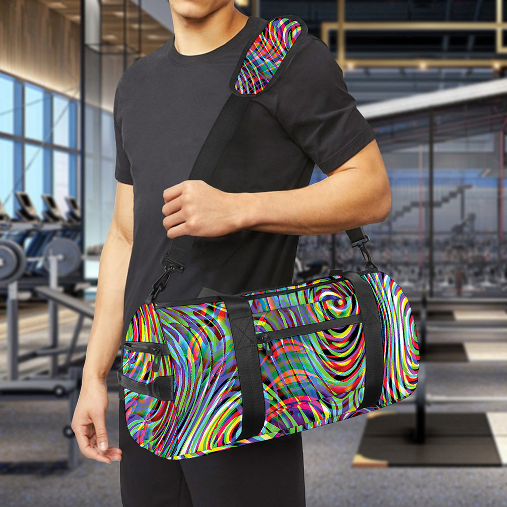 Multicolor Psychedelic Print Gym Bag