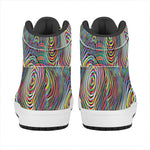 Multicolor Psychedelic Print High Top Leather Sneakers