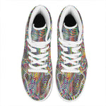 Multicolor Psychedelic Print High Top Leather Sneakers