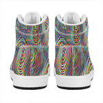Multicolor Psychedelic Print High Top Leather Sneakers