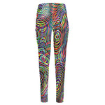 Multicolor Psychedelic Print High-Waisted Pocket Leggings