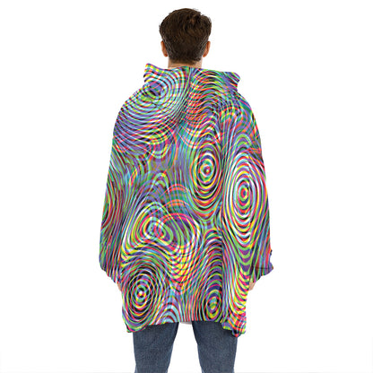 Multicolor Psychedelic Print Hoodie Blanket