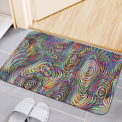 Multicolor Psychedelic Print Indoor Door Mat