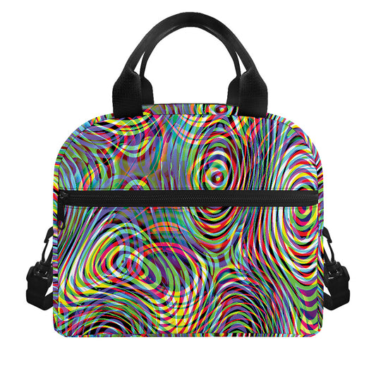 Multicolor Psychedelic Print Insulated Lunch Bag