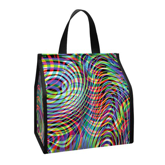 Multicolor Psychedelic Print Insulated Lunch Tote