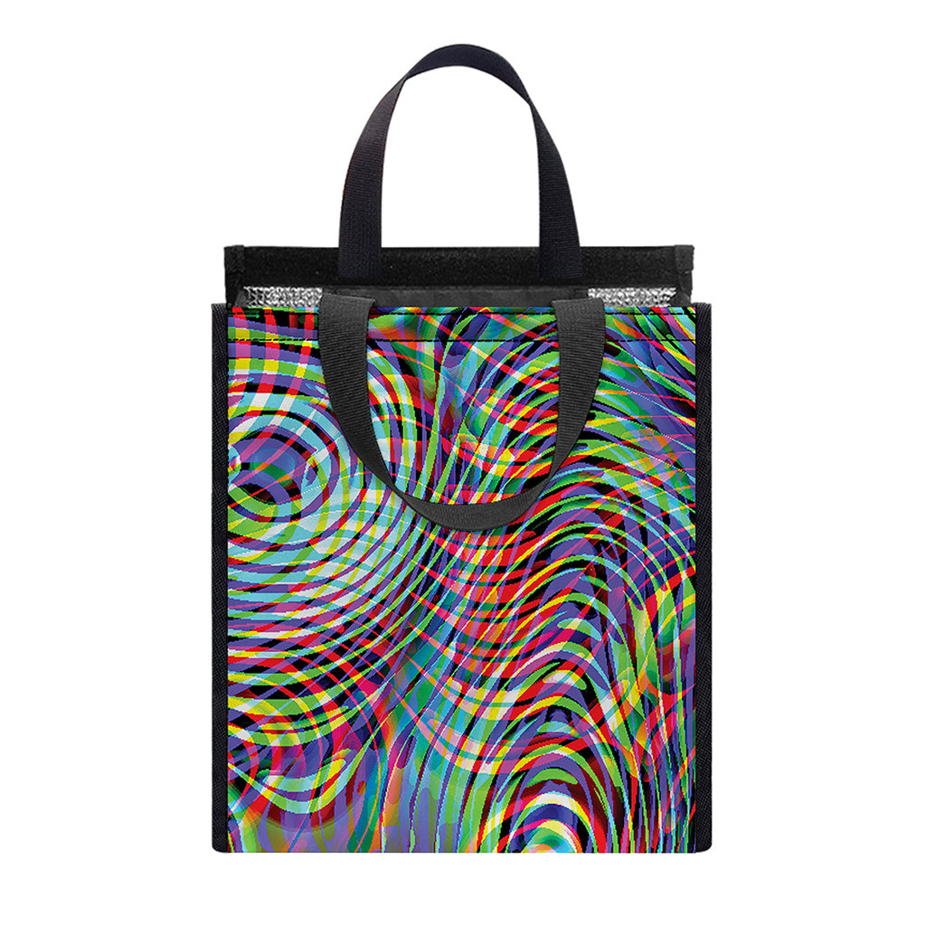 Multicolor Psychedelic Print Insulated Lunch Tote