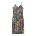 Multicolor Psychedelic Print Jersey Midi Cami Dress