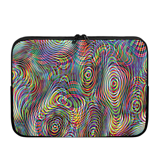 Multicolor Psychedelic Print Laptop Sleeve