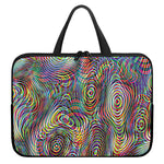 Multicolor Psychedelic Print Laptop Sleeve With Handle
