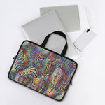 Multicolor Psychedelic Print Laptop Sleeve With Handle