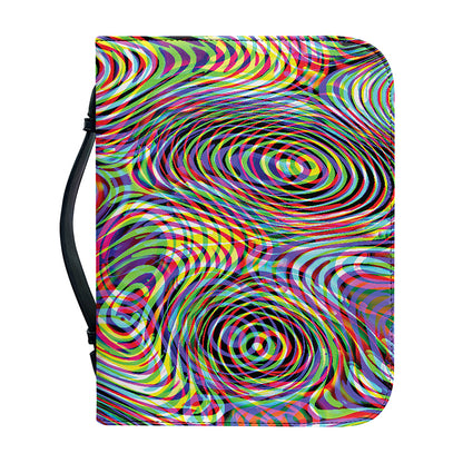 Multicolor Psychedelic Print Leather Bible Cover