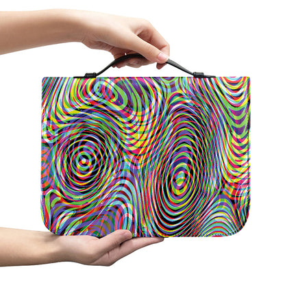 Multicolor Psychedelic Print Leather Bible Cover