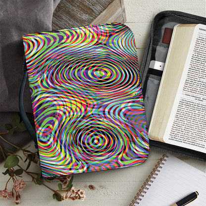 Multicolor Psychedelic Print Leather Bible Cover