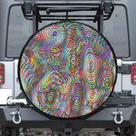 Multicolor Psychedelic Print Leather Spare Tire Cover