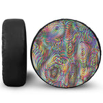Multicolor Psychedelic Print Leather Spare Tire Cover