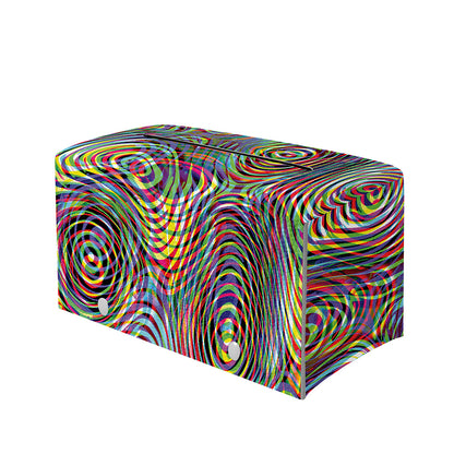 Multicolor Psychedelic Print Leather Tissue Box Cover