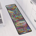Multicolor Psychedelic Print Long Kitchen Mat