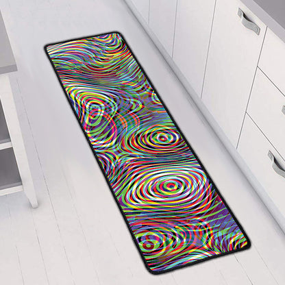 Multicolor Psychedelic Print Long Kitchen Mat