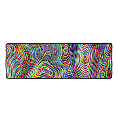 Multicolor Psychedelic Print Long Kitchen Mat