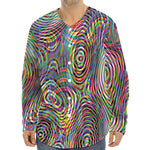Multicolor Psychedelic Print Long Sleeve Baseball Jersey