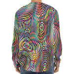 Multicolor Psychedelic Print Long Sleeve Baseball Jersey